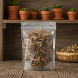 Kidney Herbal Tea | The herb/powder/tea that is in the black bowl, i would like it to shown in a plastic stand up resalable bag that is clear.