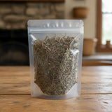 Korean Mint Herb Cut (Agastache Rugosa) | The herb/berry/powder/fruit/root/bark that is in the black bowl, i would like it to shown in a plastic stand up resalable pouch that is clear.