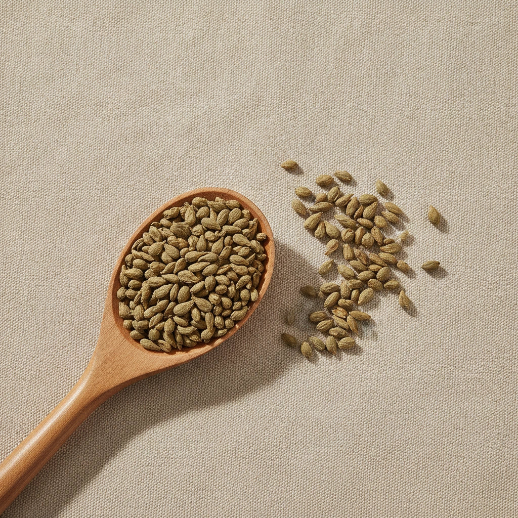 Kudzu Flower Whole (Pueraria Lobata) | Create a luxurious, photorealistic product photograph featuring the original product naturally arranged in an elegant handcrafted wooden spoon on a soft, finely