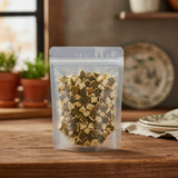 Lime Peel Cut (Citrus Aurantifolia) | The herb/berry/powder/fruit/root/bark that is in the black bowl, i would like it to shown in a plastic stand up resalable pouch that is clear.