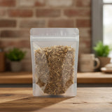 Lomatium Root Cut (Lomatium dissectum) | The herb/berry/powder/fruit/root/bark that is in the black bowl, i would like it to shown in a plastic stand up resalable pouch that is clear.