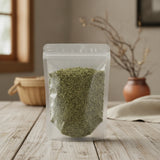 Lotus Leaf Granules (Nelumbo Nucifera) | The herb/berry/powder/fruit/root/bark that is in the black bowl, i would like it to shown in a plastic stand up resalable pouch that is clear.