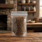 Lotus Stamen Whole (Nelumbo Nucifera) | The herb/berry/powder/fruit/root/bark that is in the black bowl, i would like it to shown in a plastic stand up resalable pouch that is clear.
