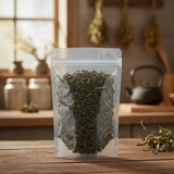 Lucky Dragon Young Hyson Green Tea (Camellia Sinensis) | The herb/powder/tea that is in the black bowl, i would like it to shown in a plastic stand up resalable bag that is clear.