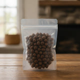 Lychee Seed Core Whole (Litchi Chinensis Sonn) | The herb/berry/powder/fruit/root/bark/seeds that is in the black bowl, i would like it to shown in a plastic stand up resalable pouch that is clear.