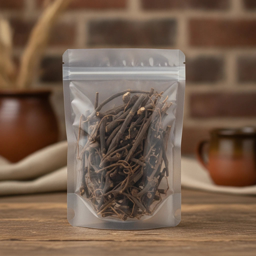 Mandrake Root Whole (Podophyllum Peltatum) | The herb/berry/powder/fruit/root/bark that is in the black bowl, i would like it to shown in a plastic stand up resalable pouch that is clear.