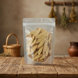 Mongolian Milkvetch Root Pieces (Radix Astragali) | The herb/berry/powder/fruit/root/bark that is in the black bowl, i would like it to shown in a plastic stand up resalable pouch that is clear.