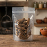 Morel Mushroom Whole (Morchella Esculenta) | The herb/berry/powder/fruit/root/bark that is in the black bowl, i would like it to shown in a plastic stand up resalable pouch that is clear.