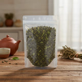 Moroccan Mint Green Tea (Camellia Sinensis) | The herb/powder/tea that is in the black bowl, i would like it to shown in a plastic stand up resalable bag that is clear.