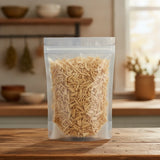 Muira Puama Chips (Ptychopetalum Olacoides) | The herb/berry/powder/fruit/root/bark that is in the black bowl, i would like it to shown in a plastic stand up resalable pouch that is clear.