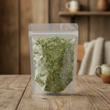 Myrtle Leaf Cut (Myrtus Communis) | The herb/berry/powder/fruit/root/bark that is in the black bowl, i would like it to shown in a plastic stand up resalable pouch that is clear.