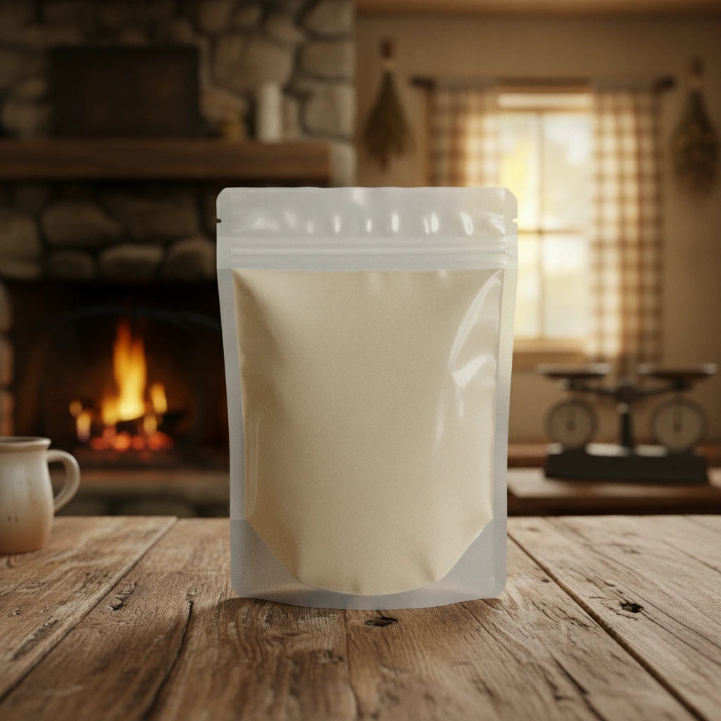 Onion Powder (Allium Cepa) | The herb/berry/powder/fruit/root/bark that is in the black bowl, i would like it to shown in a plastic stand up resalable pouch that is clear.