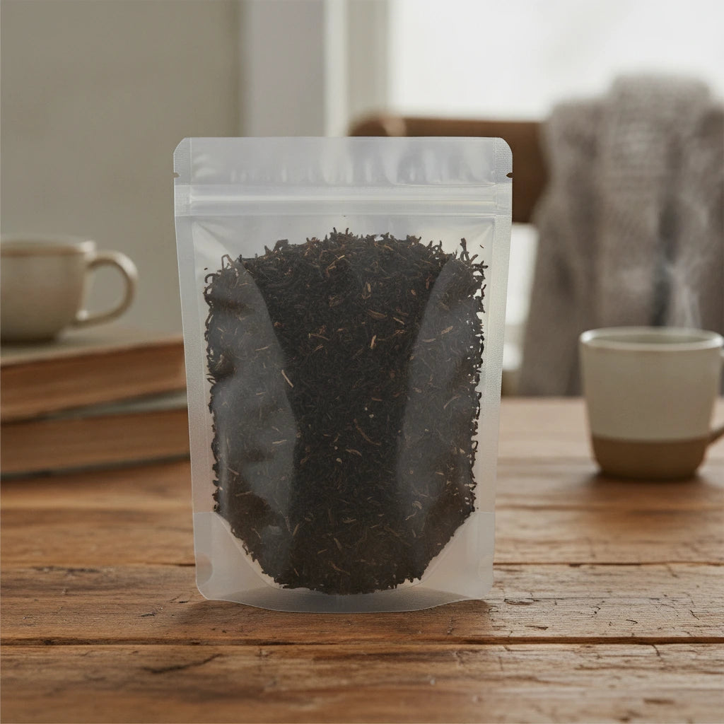 Oolong Tea (Camellia Sinensis) | The herb/powder/tea that is in the black bowl, i would like it to shown in a plastic stand up resalable bag that is clear.