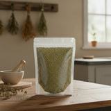 Oregano Leaf Cut (Greek) (Origanum Vulgare) | The herb/berry/powder/fruit/root/bark that is in the black bowl, i would like it to shown in a plastic stand up resalable pouch that is clear.