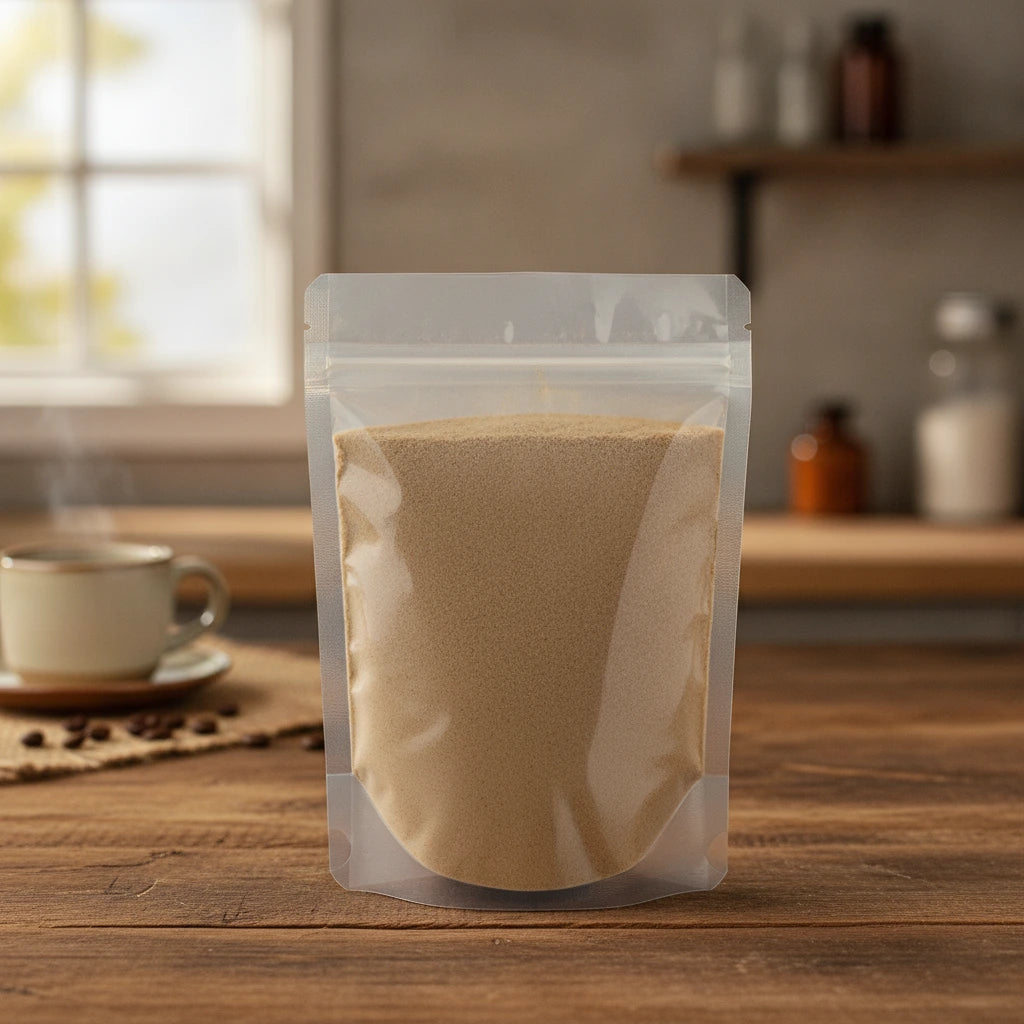 Pacific Irish Moss Powder (Chondracanthus Chamissoi) | The herb/berry/powder/fruit/root/bark that is in the black bowl, i would like it to shown in a plastic stand up resalable pouch that is clear.