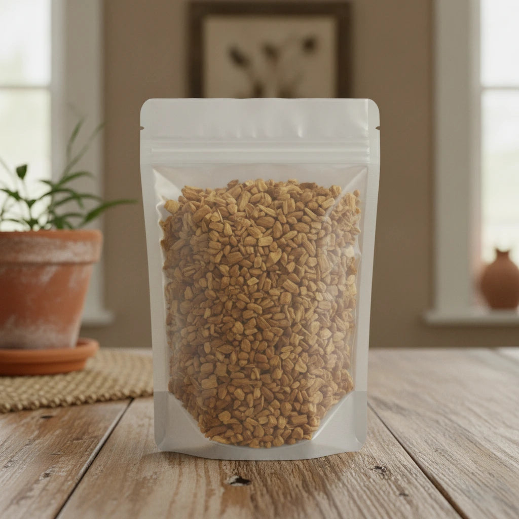 Palo Santo Cut (Bursera Graveolens) | The herb/berry/powder/fruit/root/bark that is in the black bowl, i would like it to shown in a plastic stand up resalable pouch that is clear.