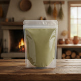 Papaya Leaf Powder (Carica Papaya) | The herb/berry/powder/fruit/root/bark that is in the black bowl, i would like it to shown in a plastic stand up resalable pouch that is clear.