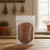 Paradiso Red Rooibos Herbal Tea (Aspalathus Linearis) | The herb/powder/tea that is in the black bowl, i would like it to shown in a plastic stand up resalable bag that is clear.