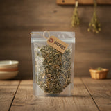 Parasite Herbal Tea | The herb/powder/tea that is in the black bowl, i would like it to shown in a plastic stand up resalable bag that is clear.
