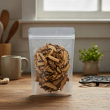 Penny Bun Mushroom Whole (Boletus Edulis) | The herb/berry/powder/fruit/root/bark that is in the black bowl, i would like it to shown in a plastic stand up resalable pouch that is clear.