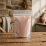 Pink Himalayan Salt | The herb/berry/powder/fruit/root/bark that is in the black bowl, i would like it to shown in a plastic stand up resalable pouch that is clear.