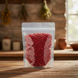 Pink Peppercorns Whole (Schinus Terebinthifolius) | The herb/berry/powder/fruit/root/bark that is in the black bowl, i would like it to shown in a plastic stand up resalable pouch that is clear.