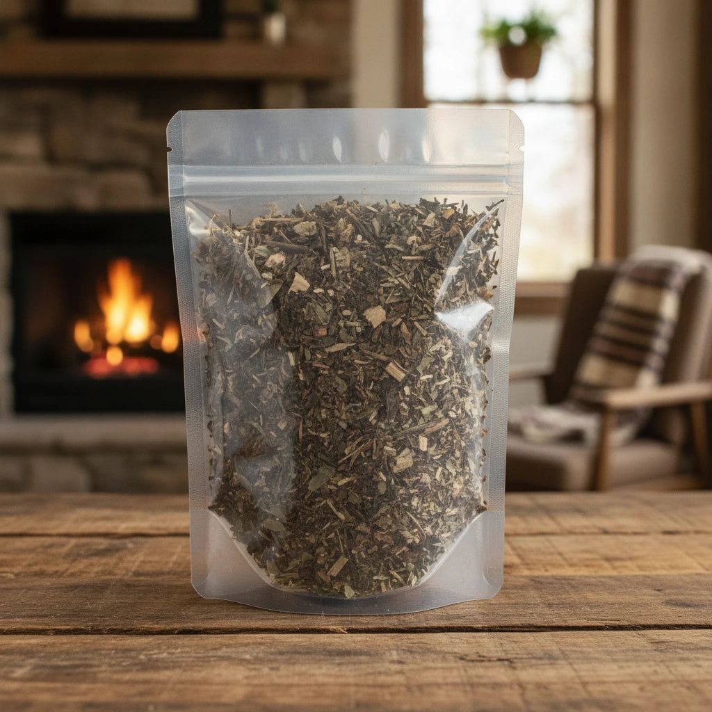 Piper Vine Herb Whole (Piper Wallichii) | The herb/berry/powder/fruit/root/bark that is in the black bowl, i would like it to shown in a plastic stand up resalable pouch that is clear.