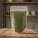 Plantain Herb Powder (Plantago Major) | The herb/berry/powder/fruit/root/bark that is in the black bowl, i would like it to shown in a plastic stand up resalable pouch that is clear.