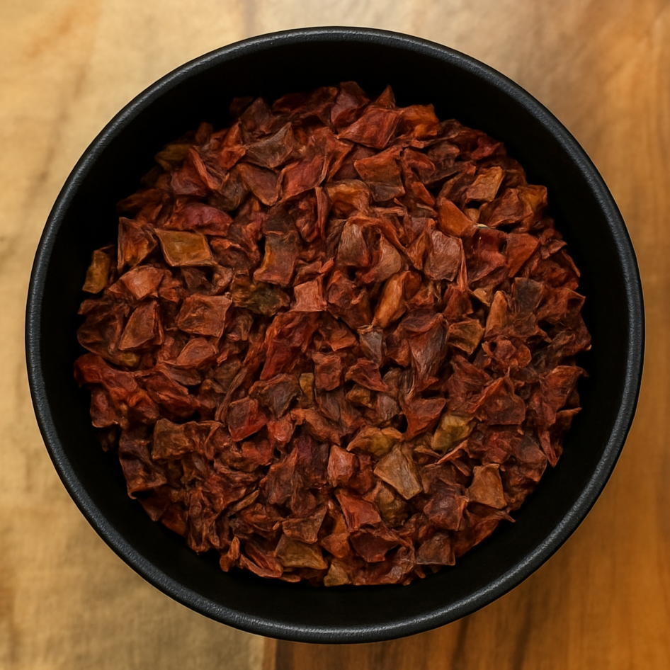 Red Bell Peppers Cut (Capsicum Annuum)