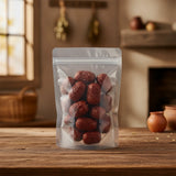 Red Dates Whole (Ziziphus Jujuba) | The herb/berry/powder/fruit/root/bark that is in the black bowl, i would like it to shown in a plastic stand up resalable pouch that is clear.