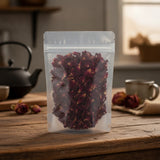 Red Rose Petals (Rosa Canina) | The herb/berry/powder/fruit/root/bark that is in the black bowl, i would like it to shown in a plastic stand up resalable pouch that is clear.