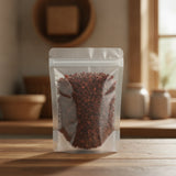 Rose Hips Cut - Seedless (Rosa Canina) | The herb/berry/powder/fruit/root/bark that is in the black bowl, i would like it to shown in a plastic stand up resalable pouch that is clear.