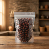 Rose Hips Whole (Rosa Canina) | The herb/berry/powder/fruit/root/bark that is in the black bowl, i would like it to shown in a plastic stand up resalable pouch that is clear.