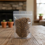 Sarsaparilla Root Cut (Indian) (Hemidesmus Indicus) | The herb/berry/powder/fruit/root/bark that is in the black bowl, i would like it to shown in a plastic stand up resalable pouch that is clear.