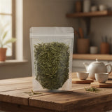 Sencha Green Tea (Camellia Sinensis) | The herb/powder/tea that is in the black bowl, i would like it to shown in a plastic stand up resalable bag that is clear.