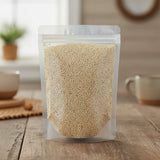 Sesame Seed Whole (Sesamum Indicum) | The herb/berry/powder/fruit/root/bark/seeds that is in the black bowl, i would like it to shown in a plastic stand up resalable pouch that is clear.