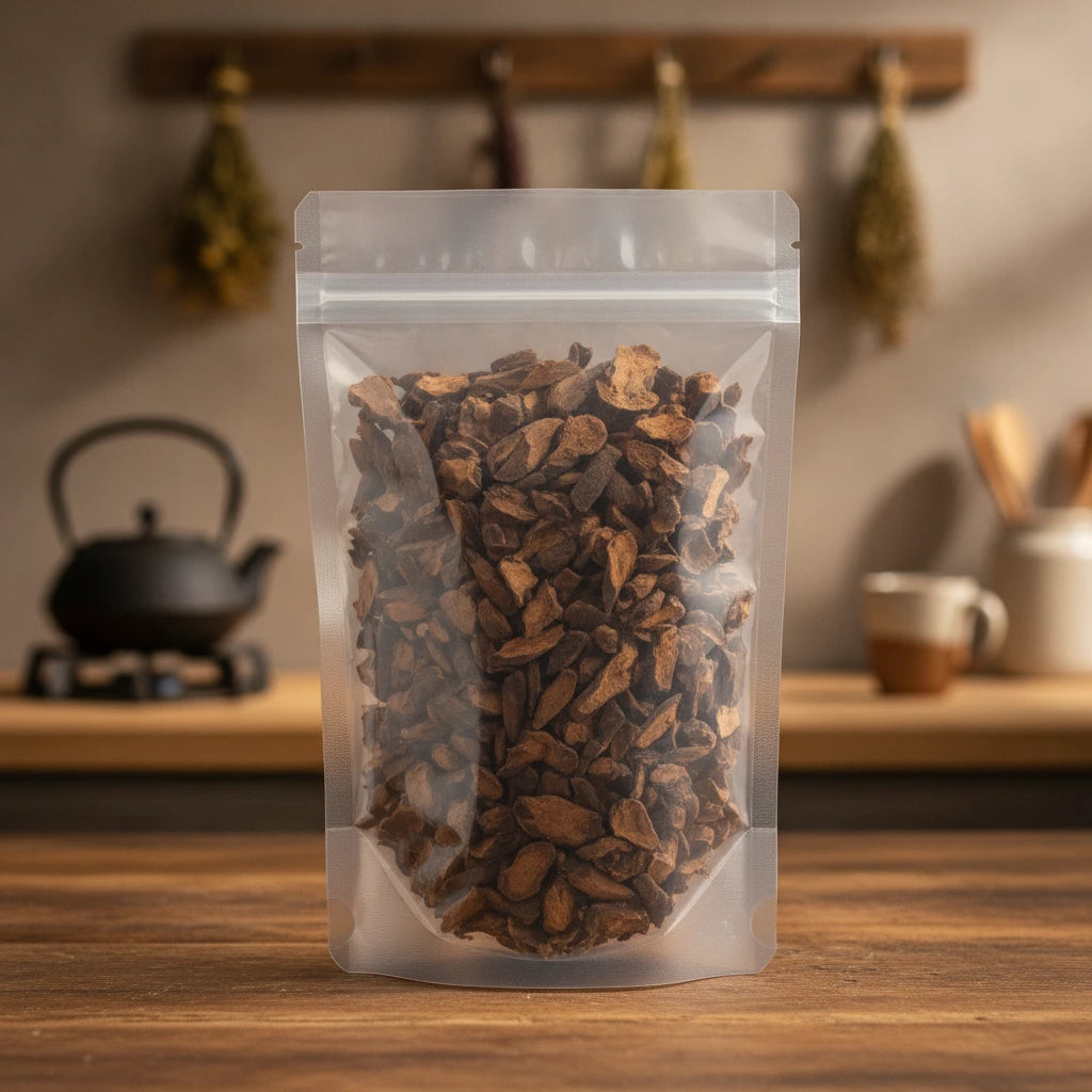Shield Fern Rhizome Pieces (Dryopteris Crassirhizoma) | The herb/berry/powder/fruit/root/bark that is in the black bowl, i would like it to shown in a plastic stand up resalable pouch that is clear.