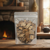 Siberian Elm Bark Whole (Ulmus Pumila) | The herb/berry/powder/fruit/root/bark that is in the black bowl, i would like it to shown in a plastic stand up resalable pouch that is clear.