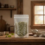 Silver Needle White Tea (Camellia Sinensis) | The herb/powder/tea that is in the black bowl, i would like it to shown in a plastic stand up resalable bag that is clear.