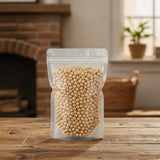 Soybeans Whole (Glycine Max) | The herb/berry/powder/fruit/root/bark that is in the black bowl, i would like it to shown in a plastic stand up resalable pouch that is clear.
