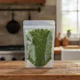 Spinach Flakes (Spinacia Oleracea) | The herb/berry/powder/fruit/root/bark that is in the black bowl, i would like it to shown in a plastic stand up resalable pouch that is clear.