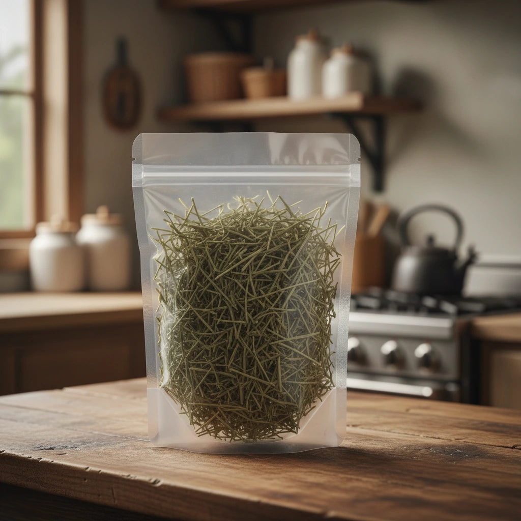 St. John's Wort Herb Whole (Hypericum Japonicum) | The herb/berry/powder/fruit/root/bark that is in the black bowl, i would like it to shown in a plastic stand up resalable pouch that is clear.