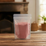 Strawberry Juice Powder (Fragaria Vesca) | The herb/berry/powder/fruit that is in the black bowl, i would like it to shown in a plastic stand up resalable bag that is clear.