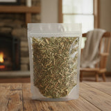 Thlaspi Herb Cut (Patrinia Scabiosaefolia) | The herb/berry/powder/fruit/root/bark that is in the black bowl, i would like it to shown in a plastic stand up resalable pouch that is clear.