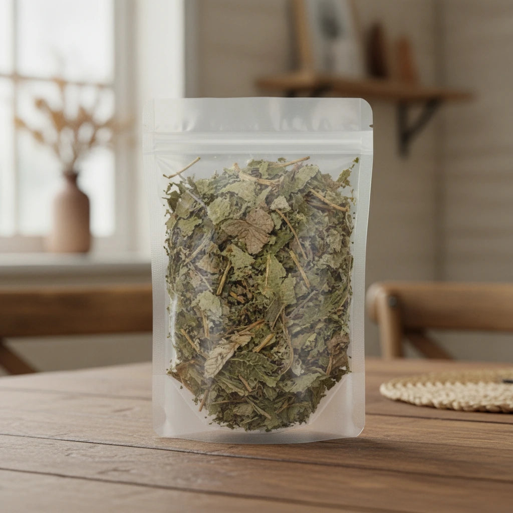 Trumpet Tree Leaf Whole (Cecropia Obtusifolia) | The herb/berry/powder/fruit/root/bark that is in the black bowl, i would like it to shown in a plastic stand up resalable pouch that is clear.