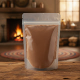 Turkey Rhubarb Root Powder (Rheum Palmatum) | The herb/berry/powder/fruit/root/bark that is in the black bowl, i would like it to shown in a plastic stand up resalable pouch that is clear.