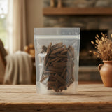 Vietnam Oud Wood Chips (Aquilaria Crassna) | The herb/berry/powder/fruit/root/bark that is in the black bowl, i would like it to shown in a plastic stand up resalable pouch that is clear.