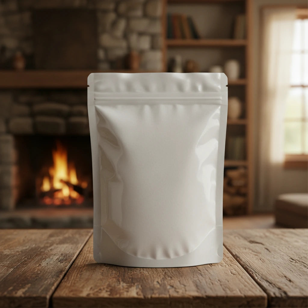Vitamin C Powder (Ascorbic Acid) | The herb/berry/powder/fruit/root/bark that is in the black bowl, i would like it to shown in a plastic stand up resalable pouch that is clear.