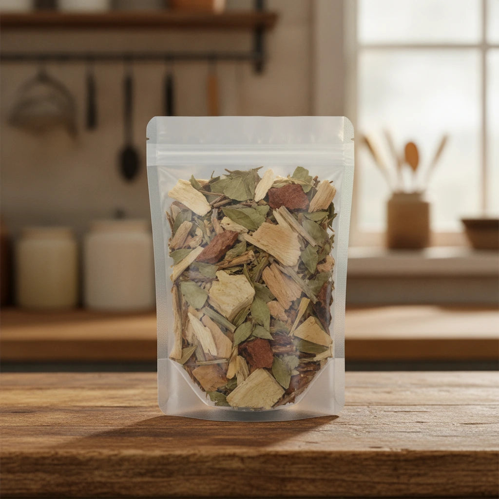 Weight Loss Herbal Tea | The herb/powder/tea that is in the black bowl, i would like it to shown in a plastic stand up resalable bag that is clear.