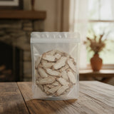 White Peony Root Pieces (Paeonia Lactiflora) | The herb/berry/powder/fruit/root/bark that is in the black bowl, i would like it to shown in a plastic stand up resalable pouch that is clear.